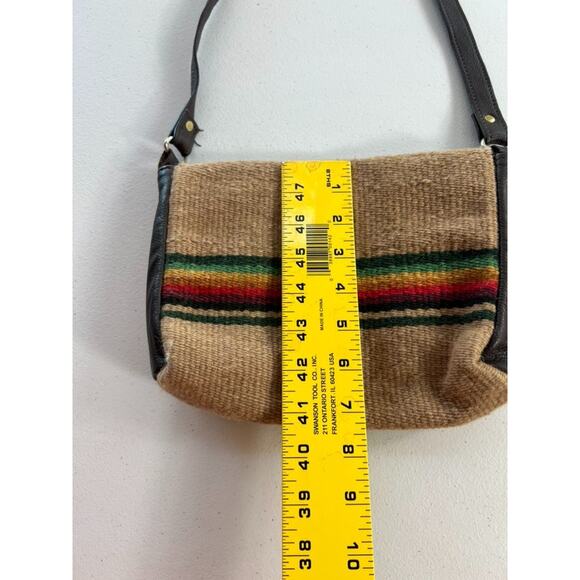 El Paso Shoulder Bag Saddleblanket Co. Southwest Aztec 90% Wool Brown Multicolor - Picture 10 of 12
